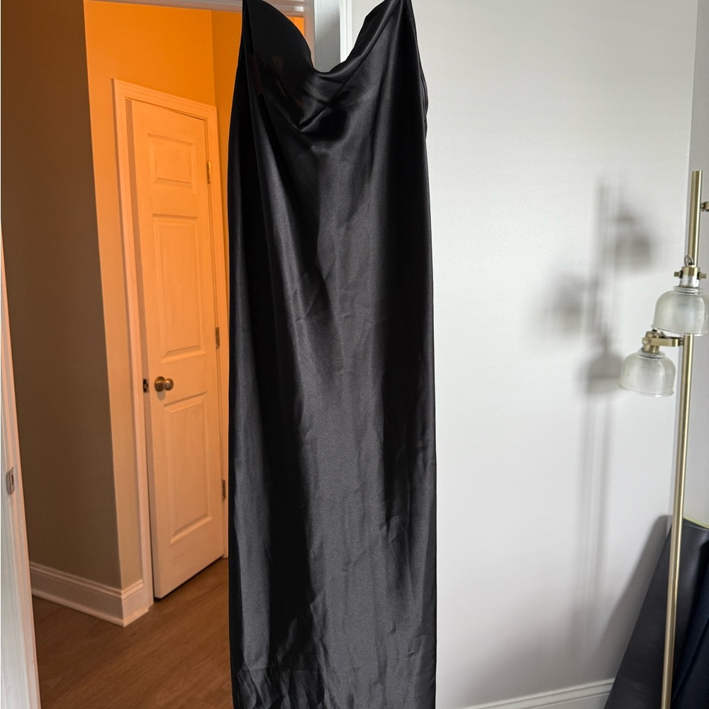 Bebe Black midi Slip Dress for Night Out - Picture 2 of 6